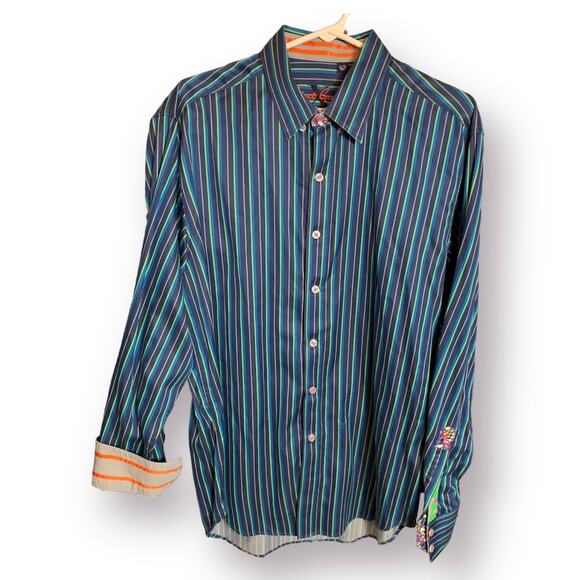 Robert Graham Other - Robert Graham Knowledge Wisdom Truth Shirt Mens XL Striped Button Down Flip Cuff